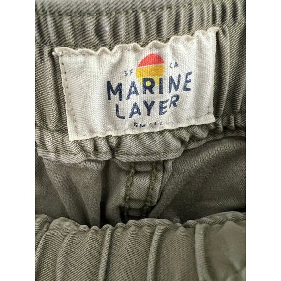 Marine Layer Camp Olive Casual Cotton Drawstring Pant, small - Picture 4 of 6